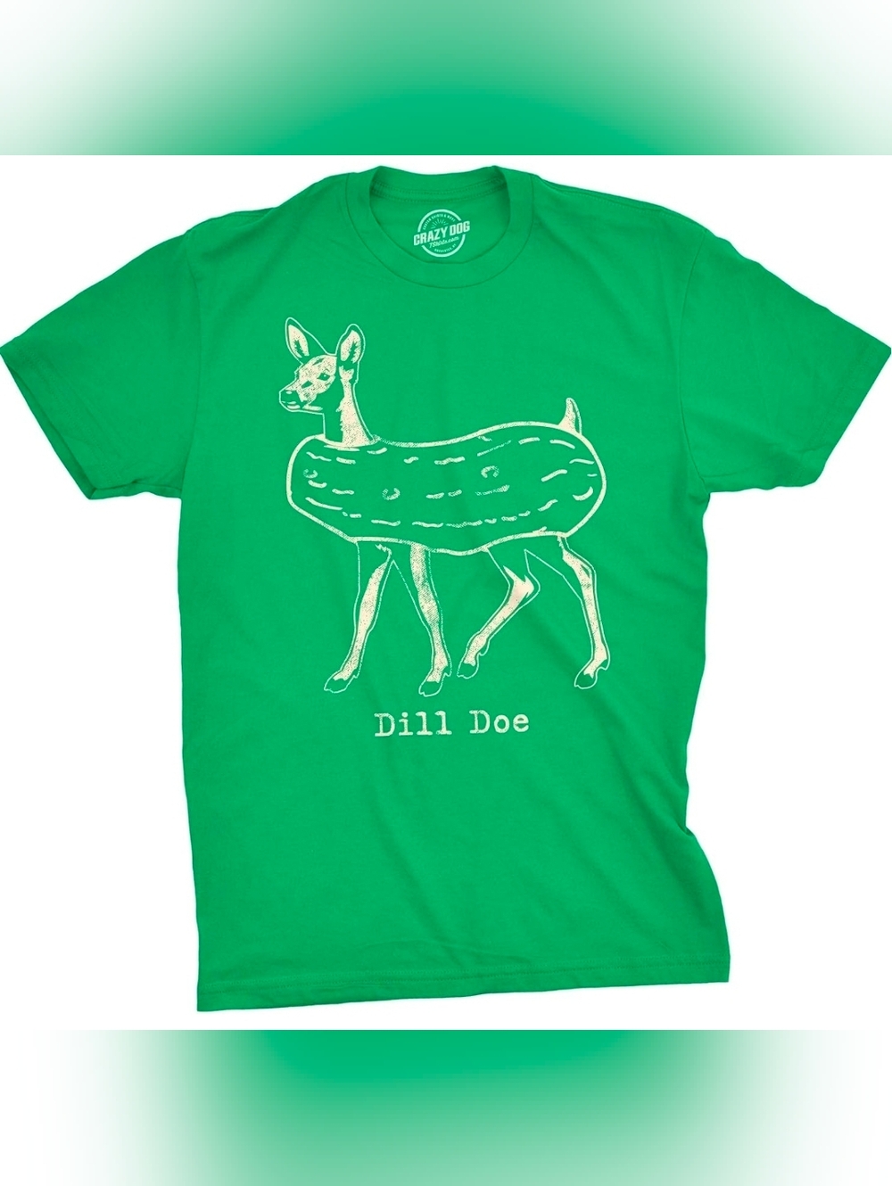 Graphic Men's Green T-shirt In Size Large. " Dill Doe ", New